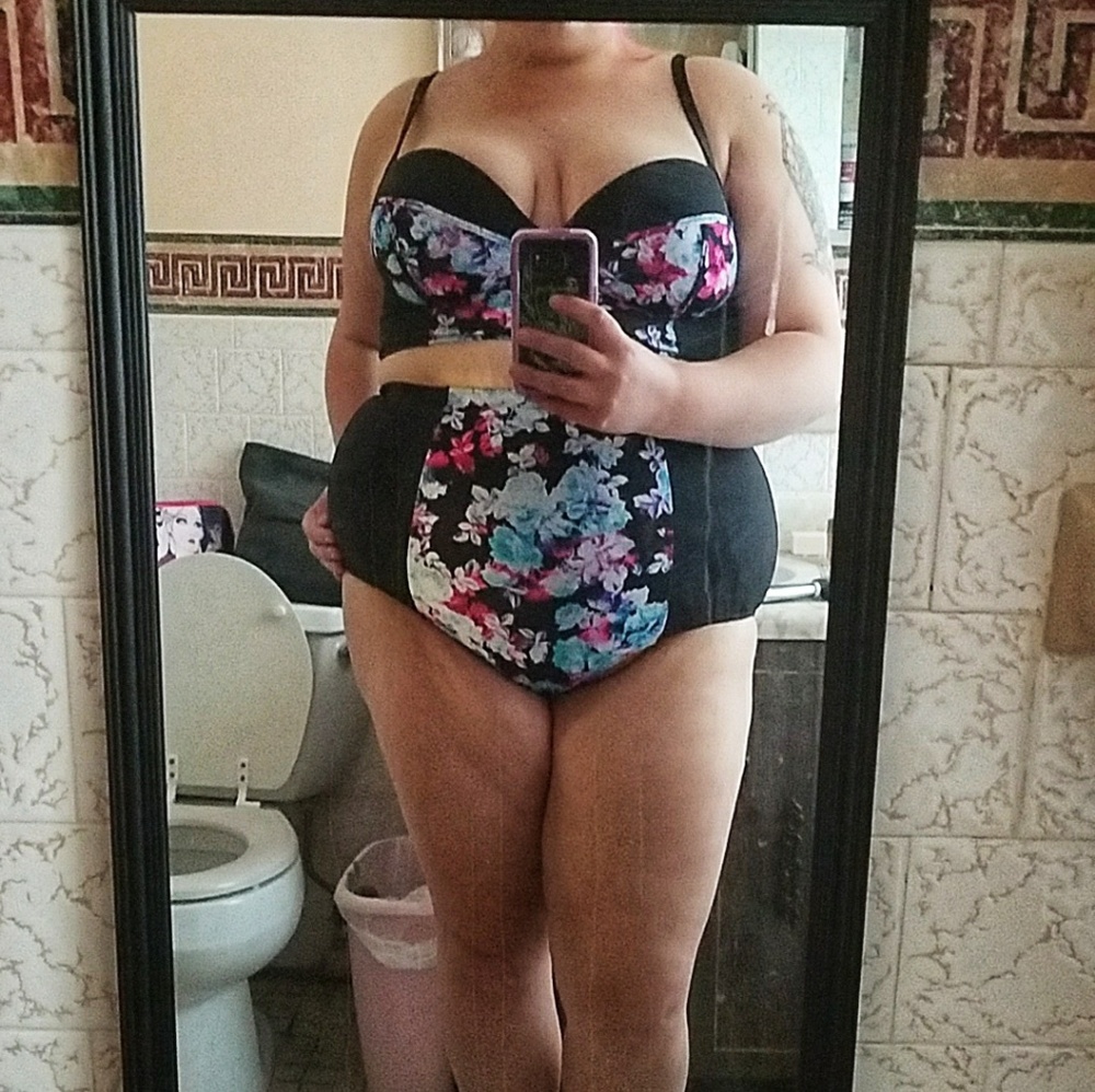 👙FULL BIKINI SET 2X👙| Floral High Waisted Block